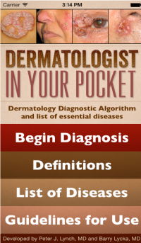 Dermatologist In Your Pocket iPhone App Screen