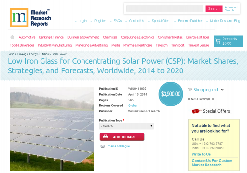 Low Iron Glass for Concentrating Solar Power (CSP)'