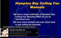 Hampton  Bay ceiling fan manuals