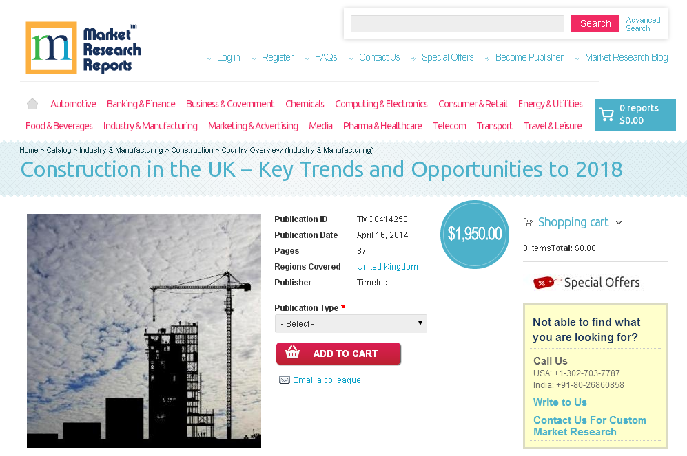 Construction in the UK - Key Trends and Opportunities 2018'