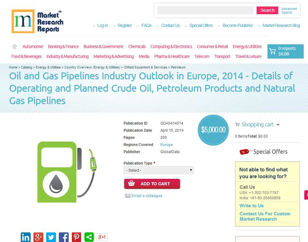 Oil and Gas Pipelines Industry Outlook in Europe 2014'