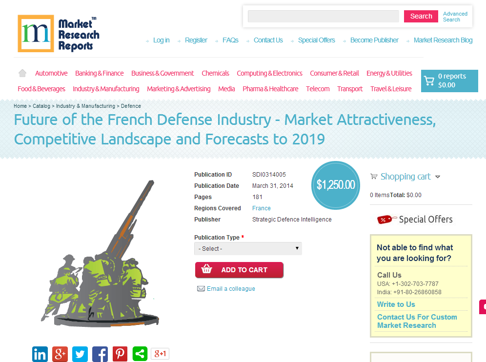 Future of the French Defense Industry Forecasts to 2019'