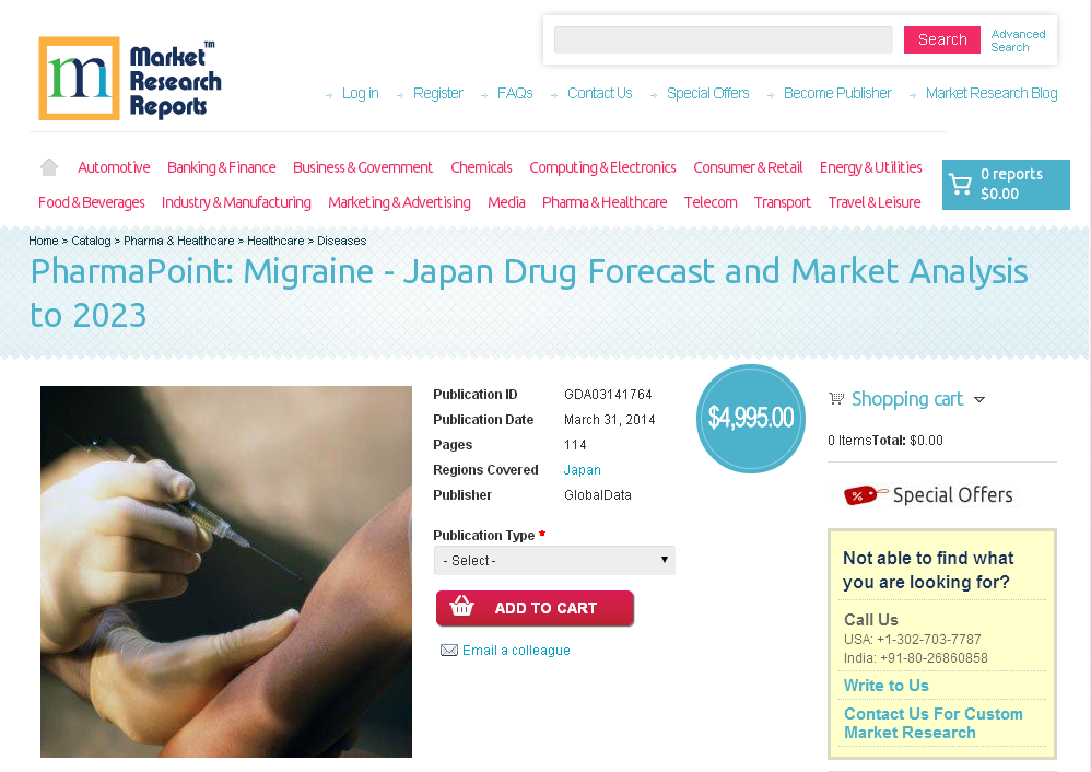 Migraine: Japan Drug Forecast and Market Analysis to 2023'