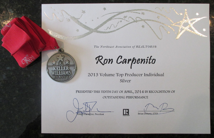 Ron Carpenito - Volume Top Producer Award