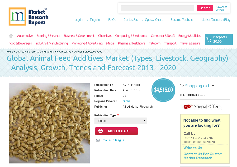 Global Animal Feed Additives Market 2013 - 2020'