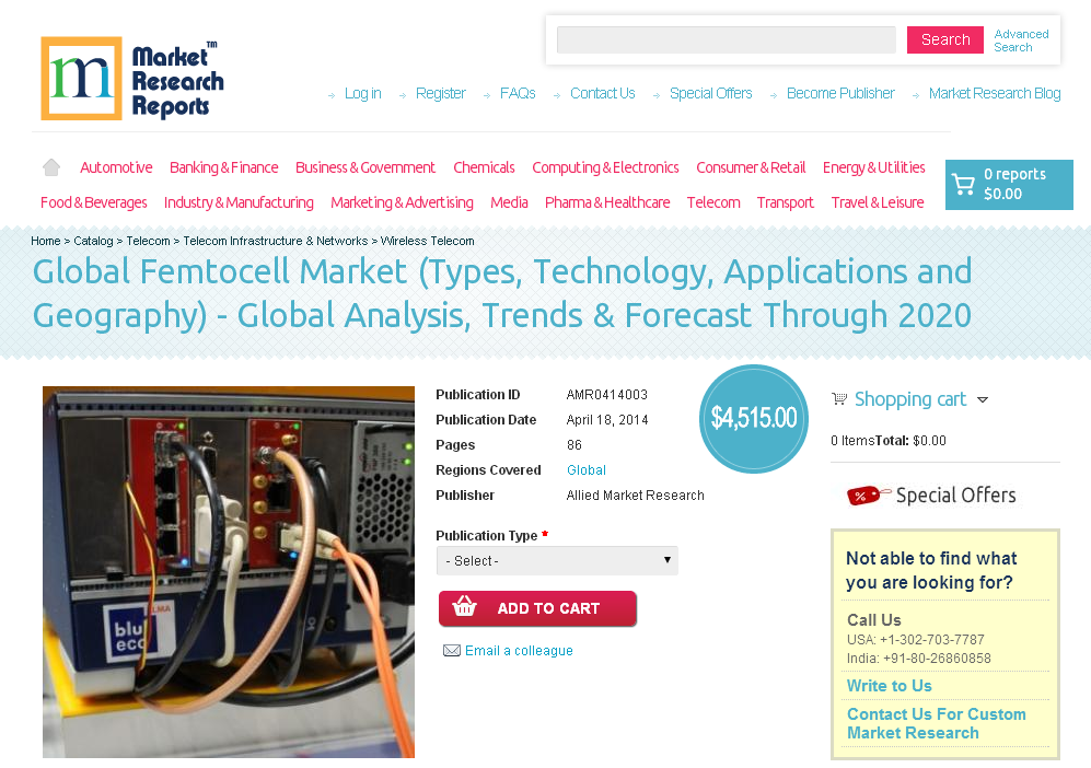 Global Femtocell Market- Types, Technology, Applications'