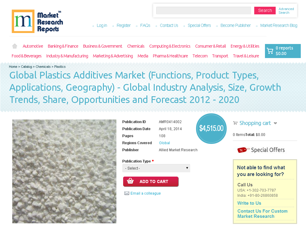 Global Plastics Additives Market 2012 - 2020'