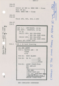 Flown Apollo 11 checklist carried to the lunar surface