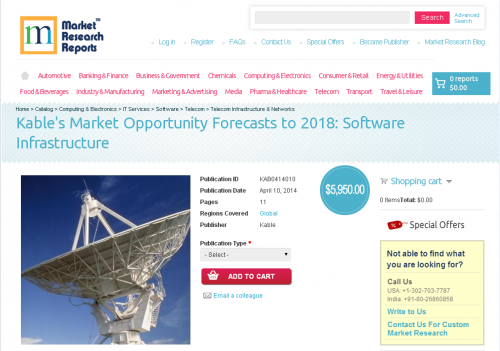 Software Infrastructure: Market Opportunity Forecasts 2018'