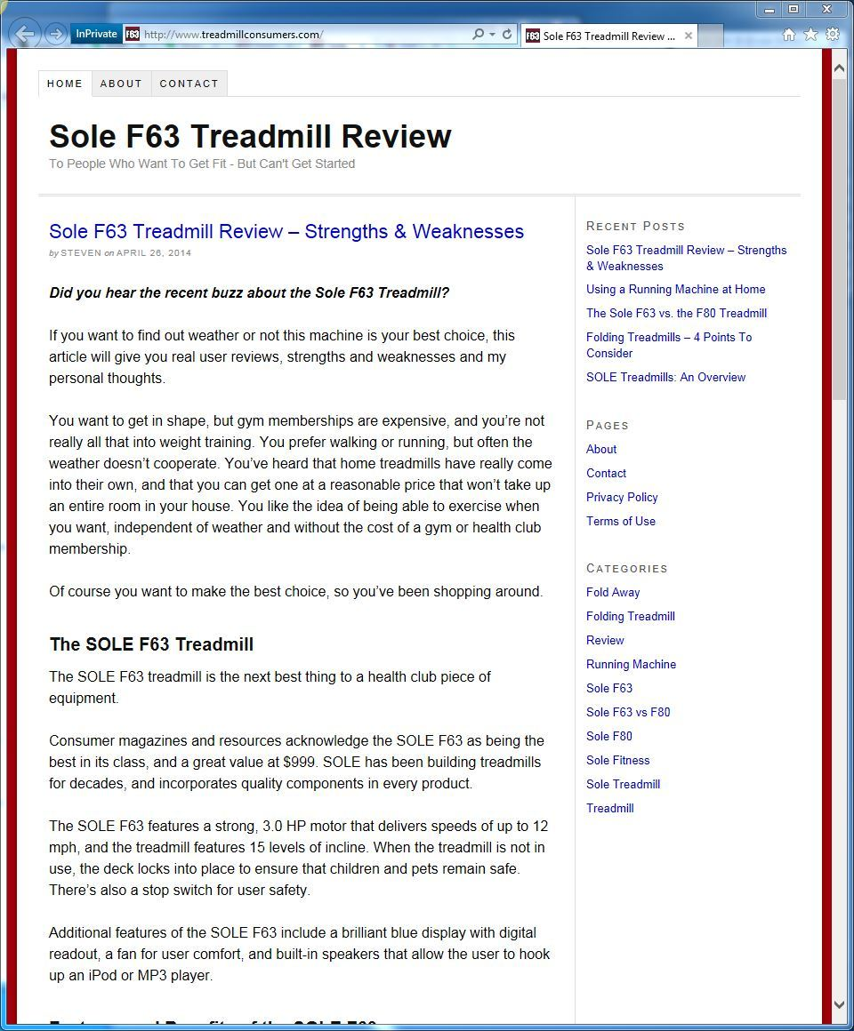 Treadmill Consumers Inc'