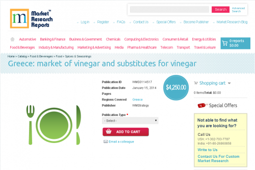 Greece Market of Vinegar and Substitutes for Vinegar'