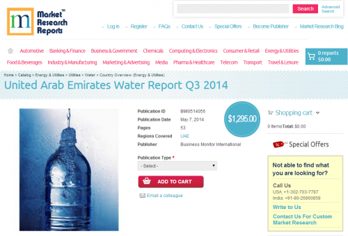 United Arab Emirates Water Report Q3 2014'