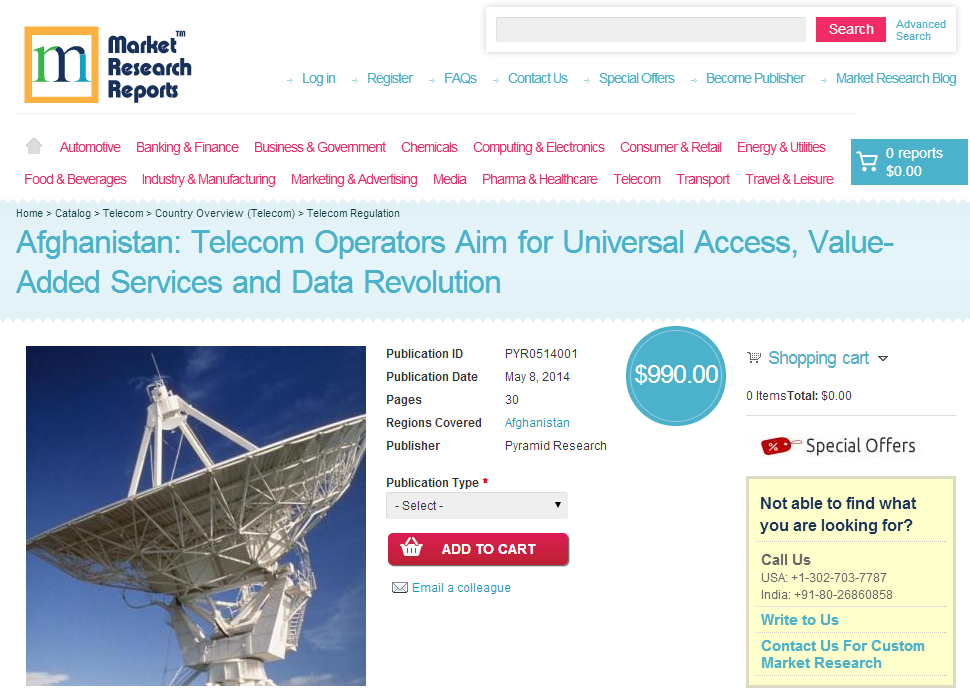 Afghanistan Telecom Operators Aim for Universal Access'