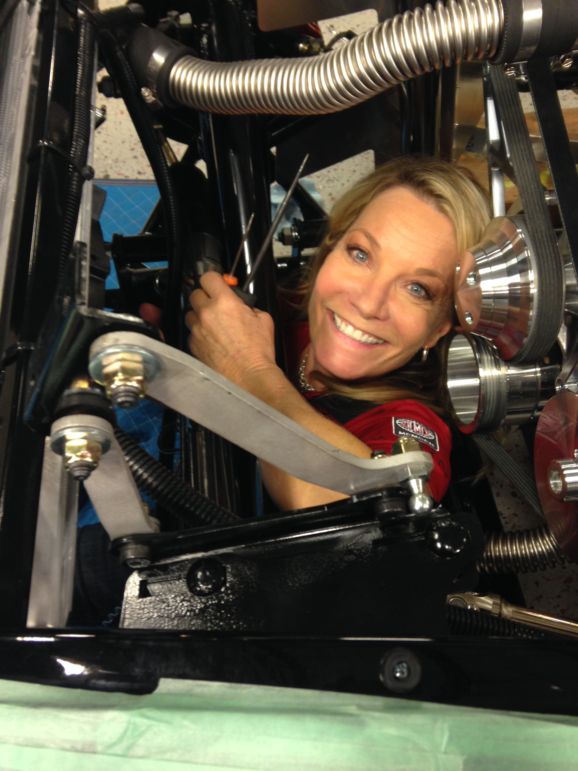 Jo Coddington during the Factory Five Racing build