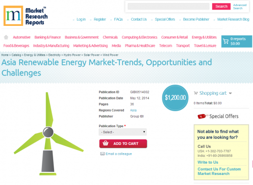 Asia Renewable Energy Market - Trends, Opportunities'