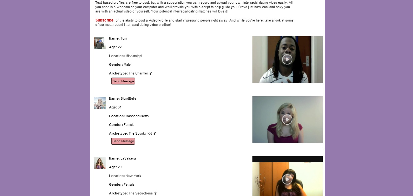 InterracialDatingMatch.com - Video Profiles'