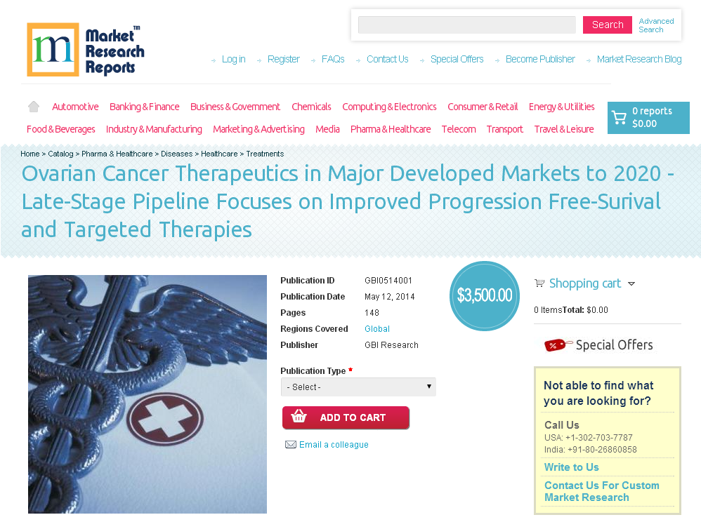 Ovarian Cancer Therapeutics in Major Developed Markets 2020'