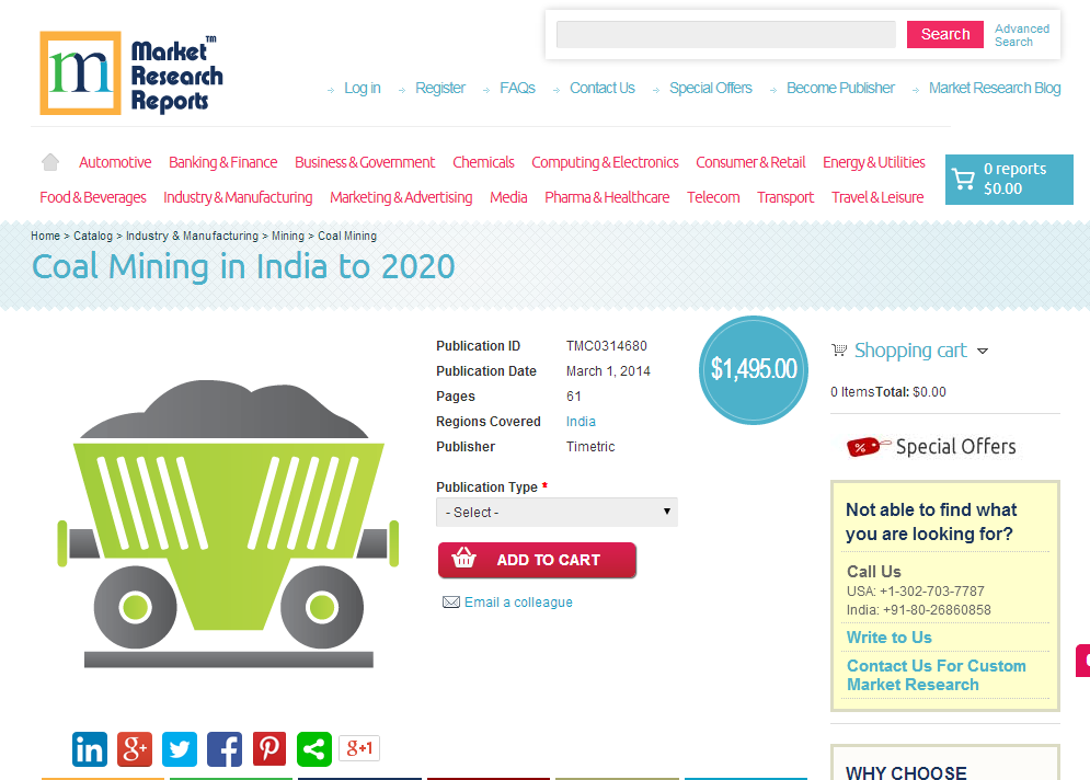 Coal Mining in India to 2020'