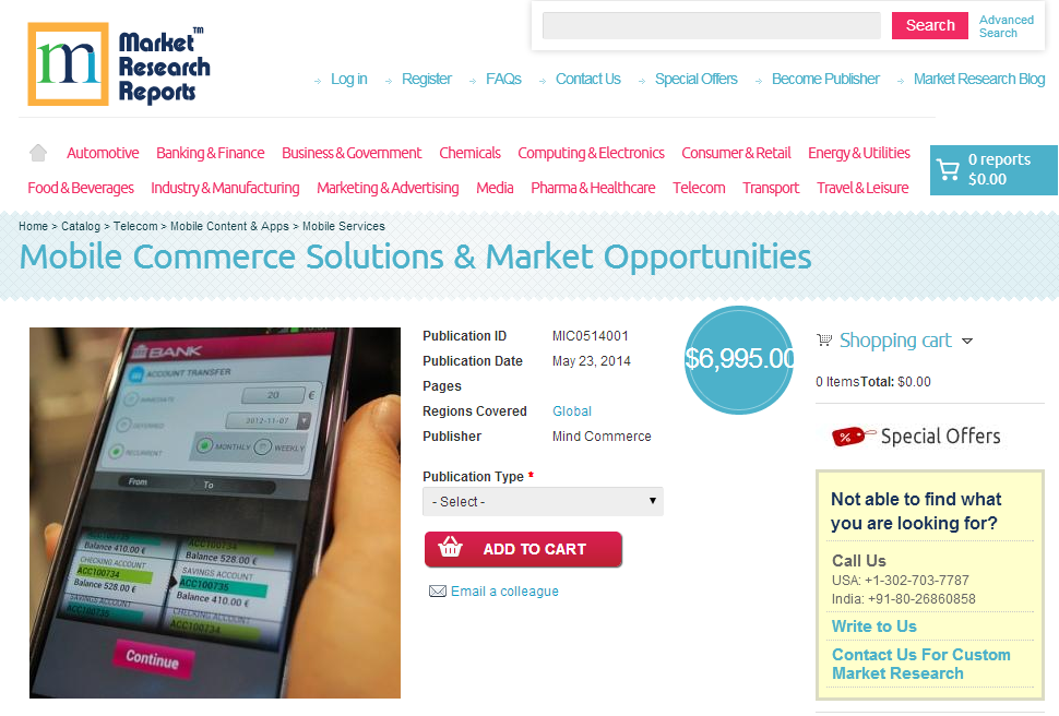 Mobile Commerce Solutions and Market Opportunities'