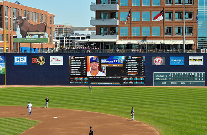 Lighthouse LED Video Display at Durham Bulls Athletic Park'