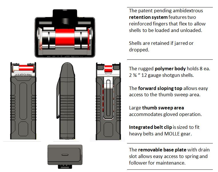 Gunners mate 12 Gauge Shotgun Shell Dispenser'