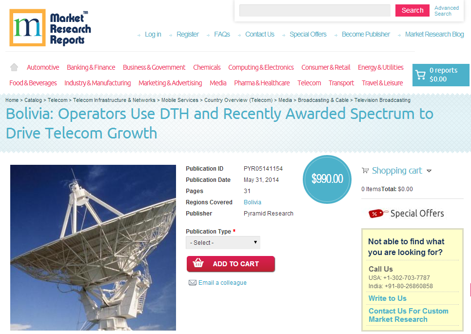 Bolivia Operators Use DTH and Recently Awarded Spectrum'