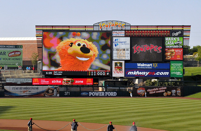 Lighthouse LED Video Display at Isotopes Park