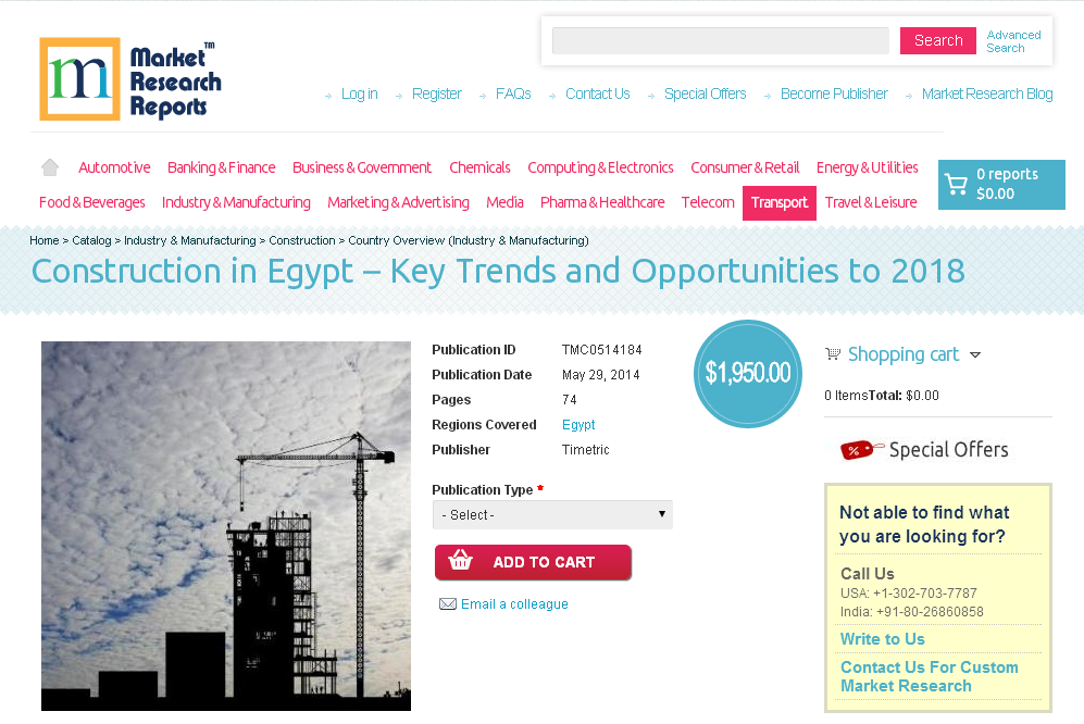 Construction in Egypt - Key Trends and Opportunities to 2018'