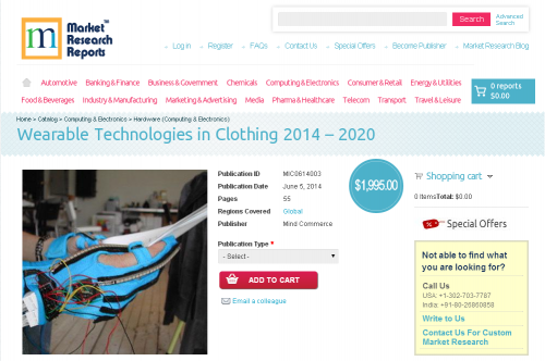 Wearable Technologies in Clothing 2014 - 2020'