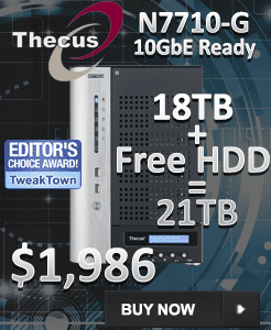 SimplyNAS Launches 10GbE Thecus N7710-G with 21TB and a Free'