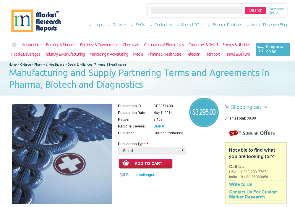 Pharma Manufacturing and Supply Partnering Terms'