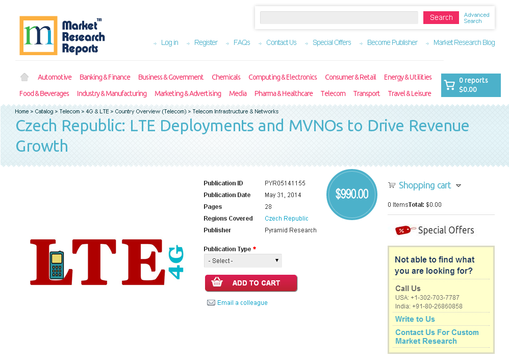 Czech Republic LTE Deployments and MVNOs to Drive Revenue'