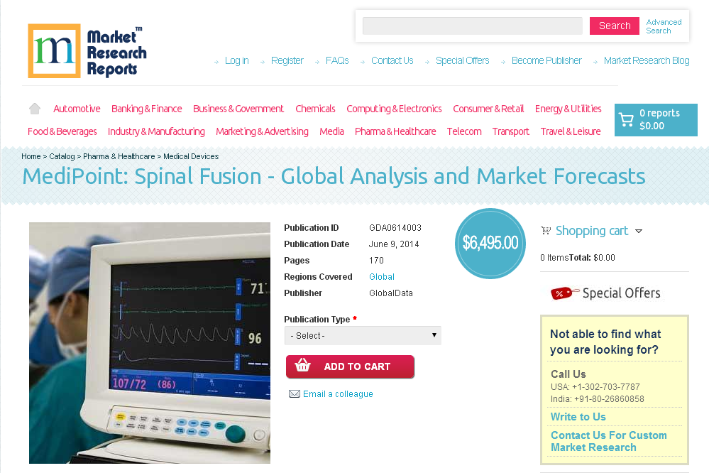 Spinal Fusion - Global Analysis and Market Forecasts'