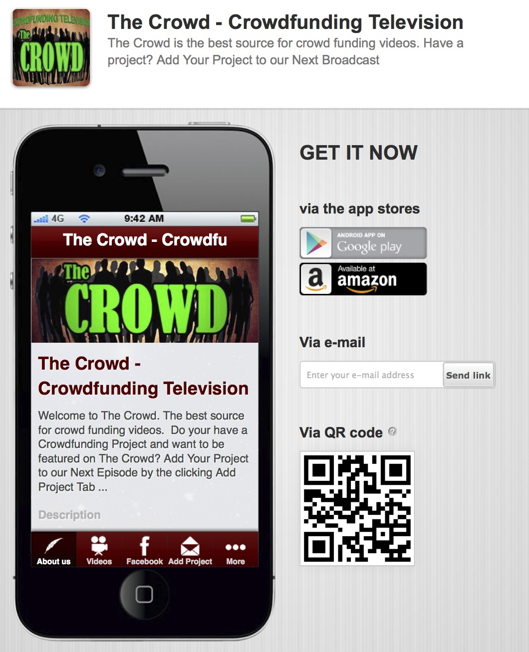 The Crowd New Crowdfunding Television Show'