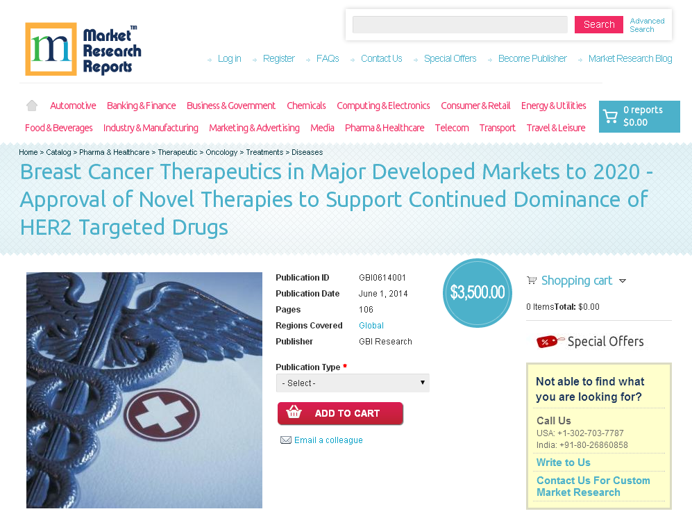 Breast Cancer Therapeutics in Major Developed Markets to 202'