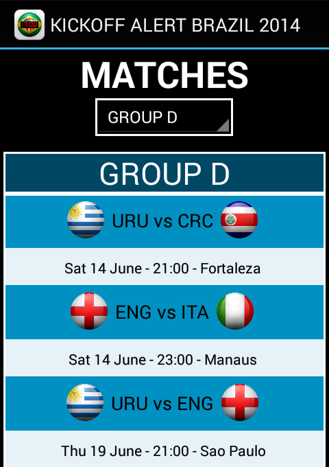 KICKOFF ALERT BRAZIL 2014 APP 01