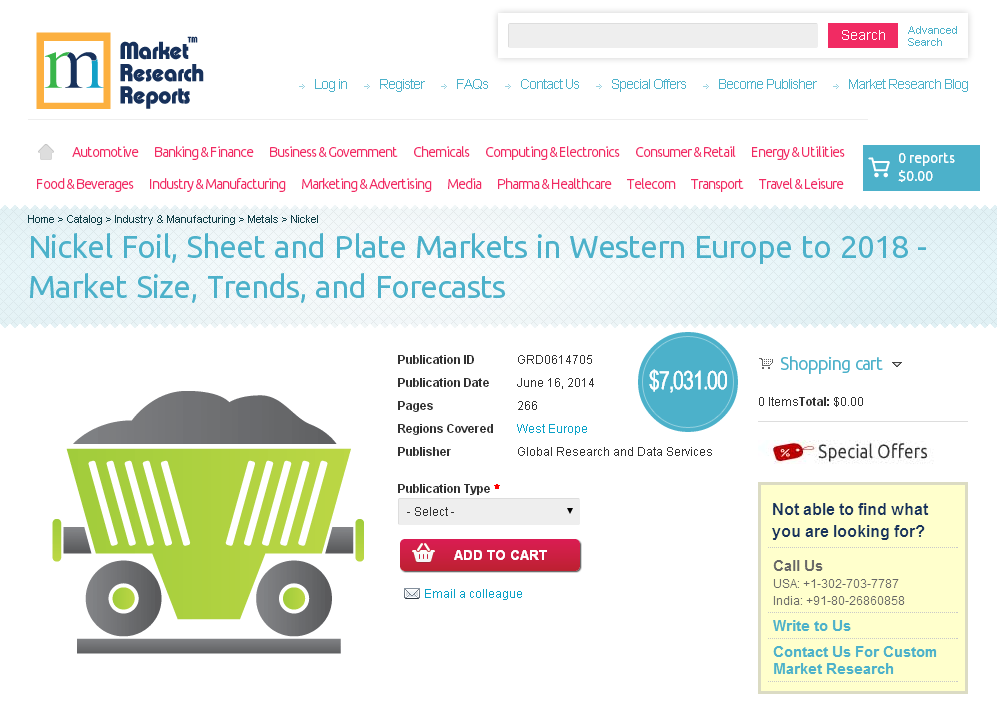 Nickel Foil, Sheet and Plate Markets in Western Europe 2018'