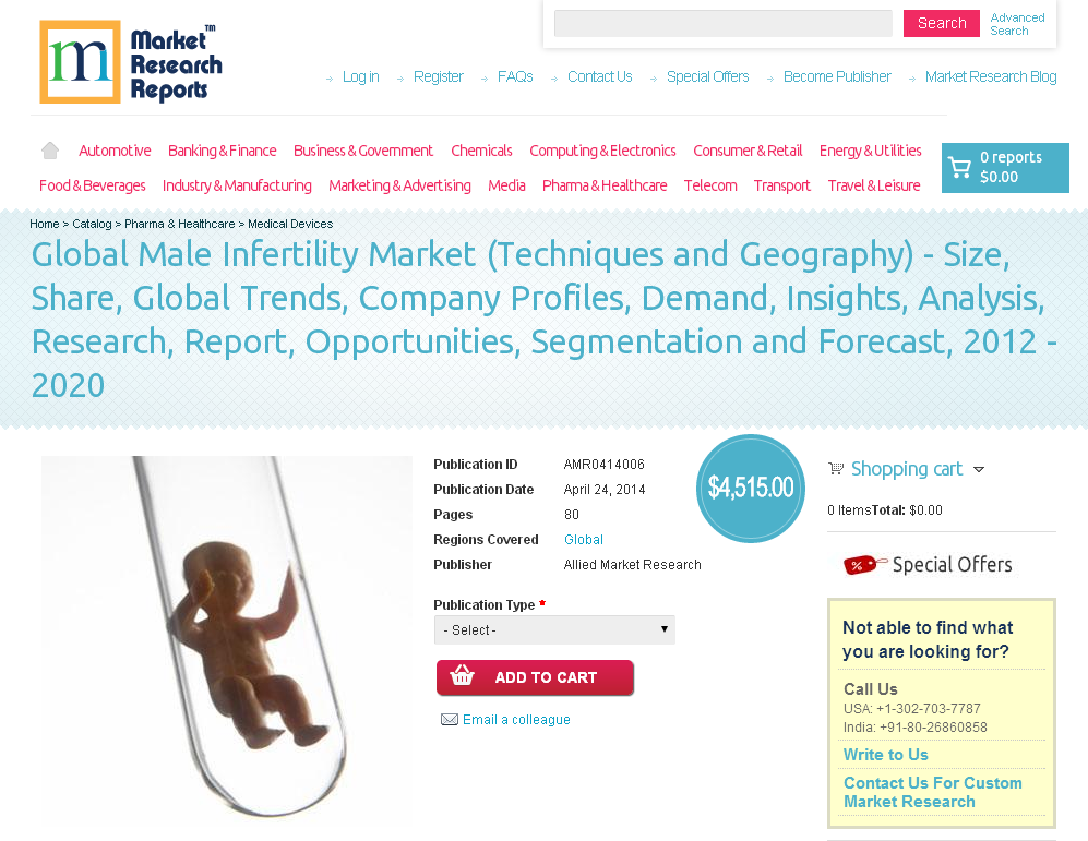 Global Male Infertility Market to 2020'