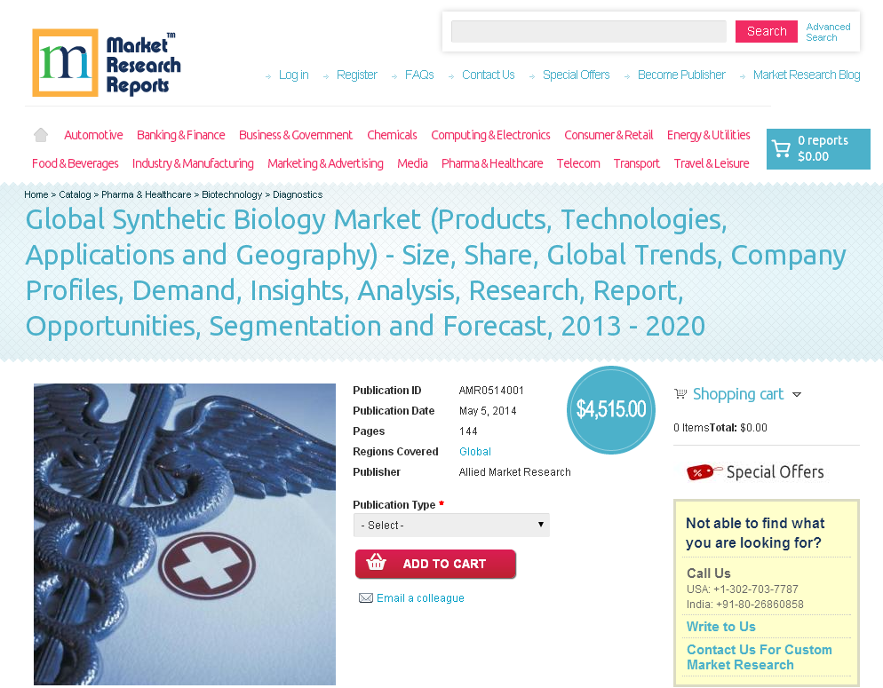 Global Synthetic Biology Market to 2013 - 2020'