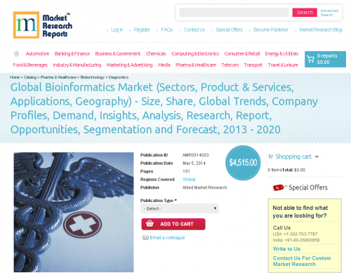 Global Bioinformatics Market Market to 2013 - 2020'