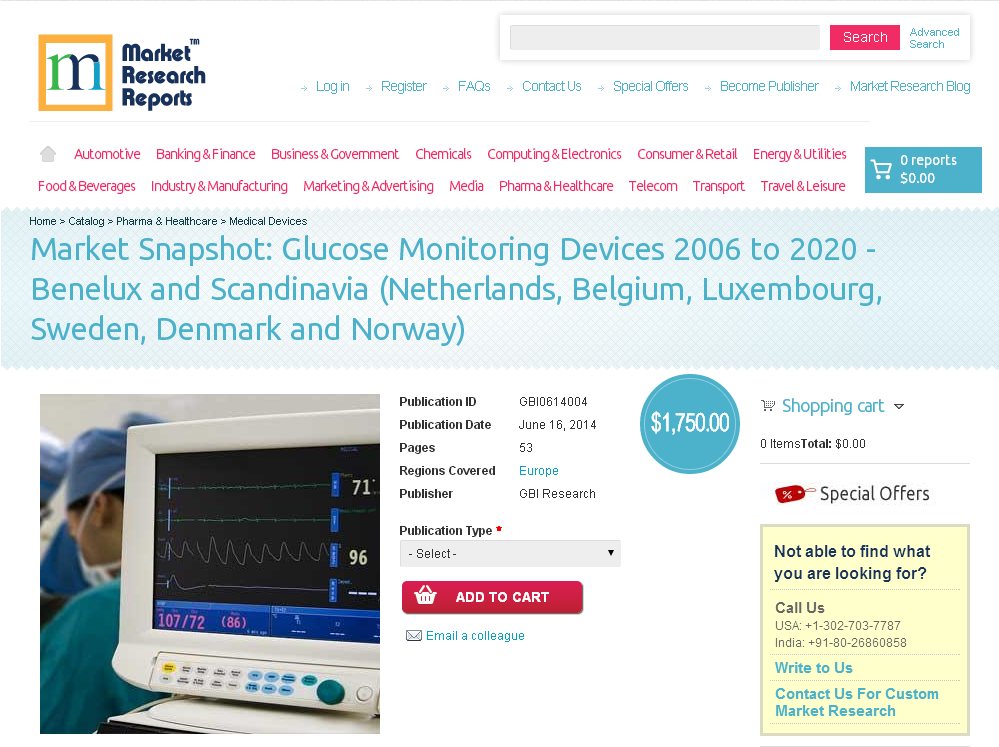 Market Snapshot: Glucose Monitoring Devices 2006 to 2020'