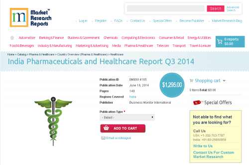 India Pharmaceuticals and Healthcare Report Q3 2014'