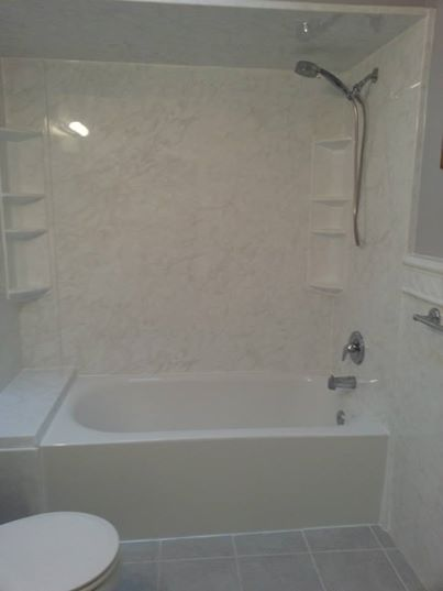 RE BATH full Bathroom remodeling from acrylic to tile'