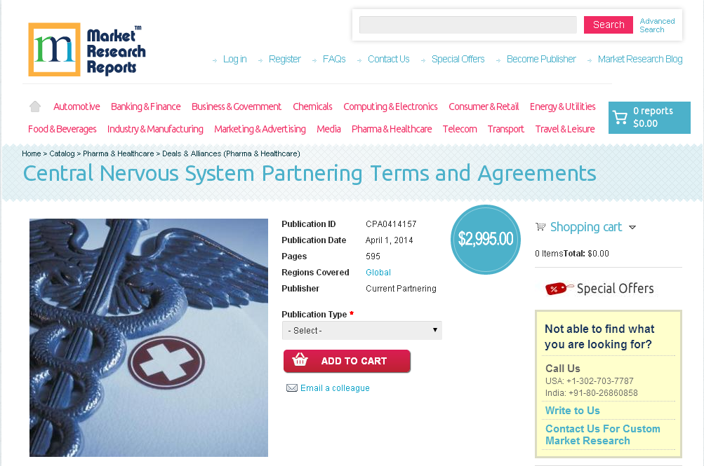 Central Nervous System Partnering Terms and Agreements'