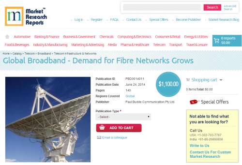 Global Broadband Demand for Fibre Networks Grows'