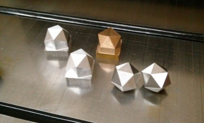 Precision Polyhedral Dice with Metal Dice Vaults'