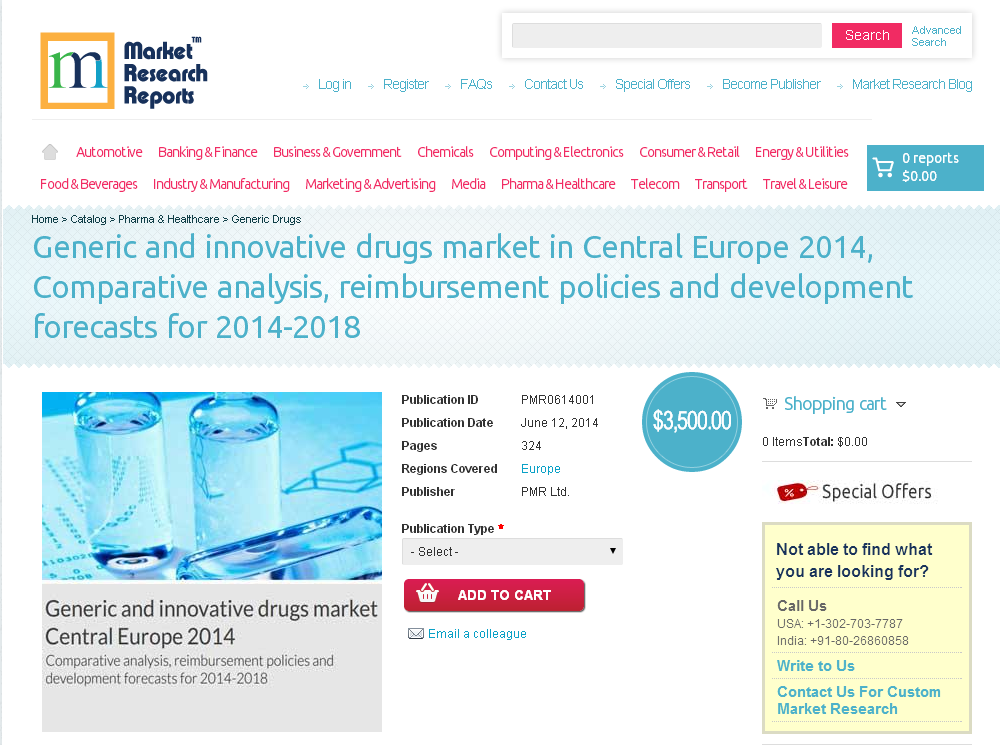 Generic and innovative drugs market in Central Europe 2014'