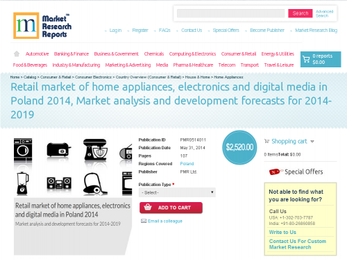 Retail market of home appliances, electronics and digital'