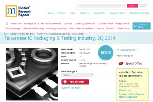Taiwanese IC Packaging and Testing Industry, 2Q 2014'