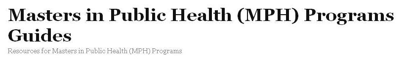 Masters in Public Health Guides